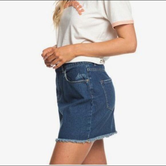 Roxy Icon Denim Mini Skirt NWT Size XL - Picture 2 of 13